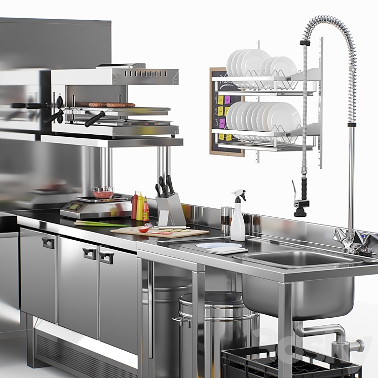 Cafe Equipment 3D Model