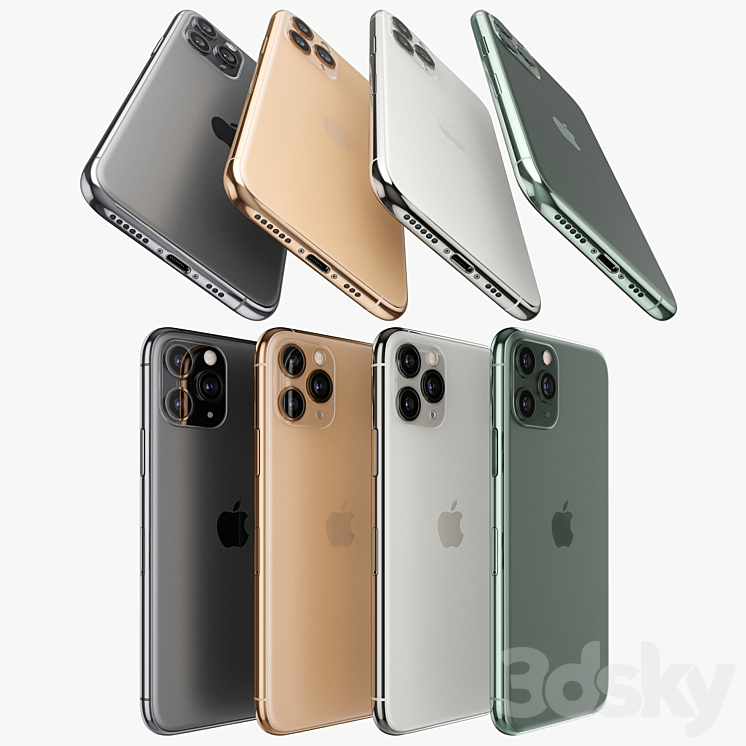 Apple iPhone 11 pro all colors 3DS Max - thumbnail 2