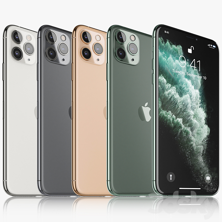 Apple IPhone 11 Pro MAX All Colors 3D Model 3DSKY Decor Helper