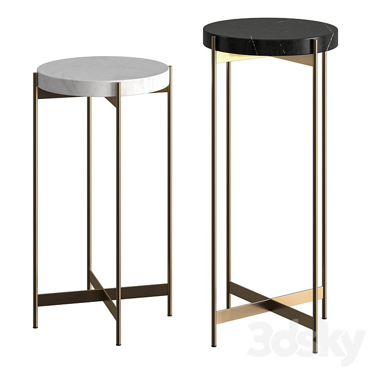 [3DSKY] CB2 Block Marble Pedestal Tables 3D Model NEW UPDATE 2023