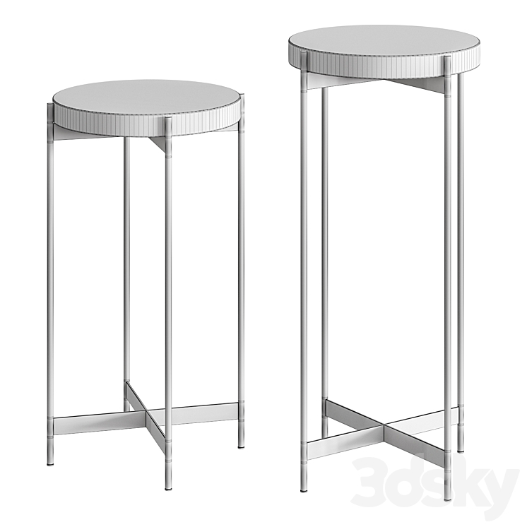 CB2 Block Marble Pedestal Tables 3D Model