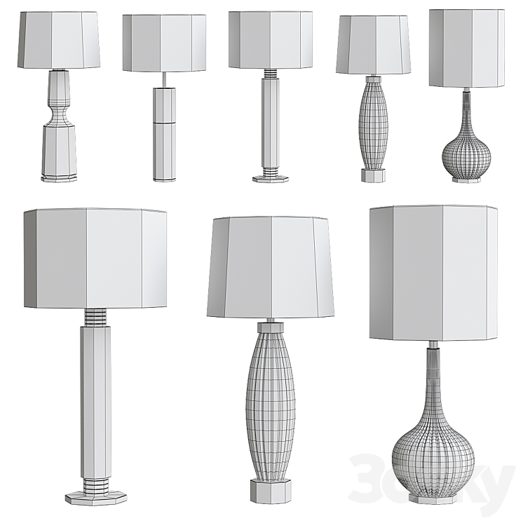 Table lamp collections 3DS Max - thumbnail 2
