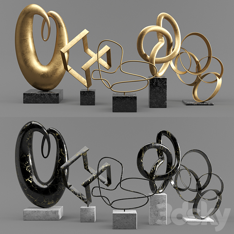 Decorative Set Vol.01: Abstract Sculptures 3DS Max - thumbnail 1