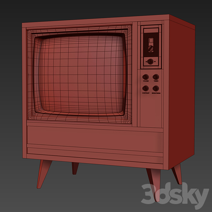 Old tv 3DS Max - thumbnail 2