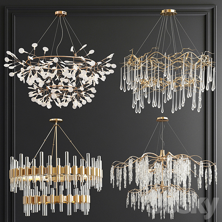 Four Exclusive Chandelier Collection_48 DOUBLE 3DS Max - thumbnail 1