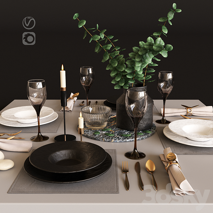 Serving with Eucalyptus 3D Model