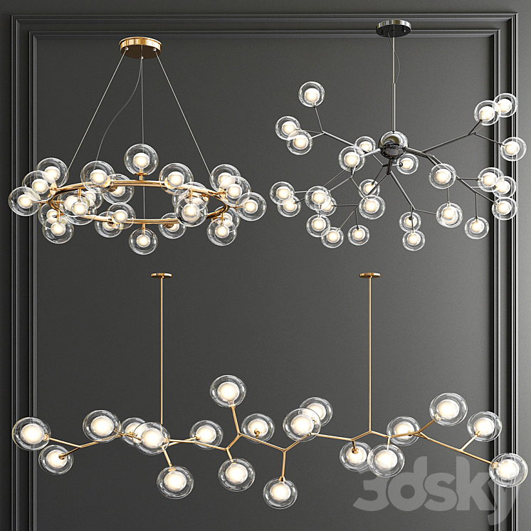 Giffin Minosi Bubbles Chandelier – 3 type 3DS Max - thumbnail 1
