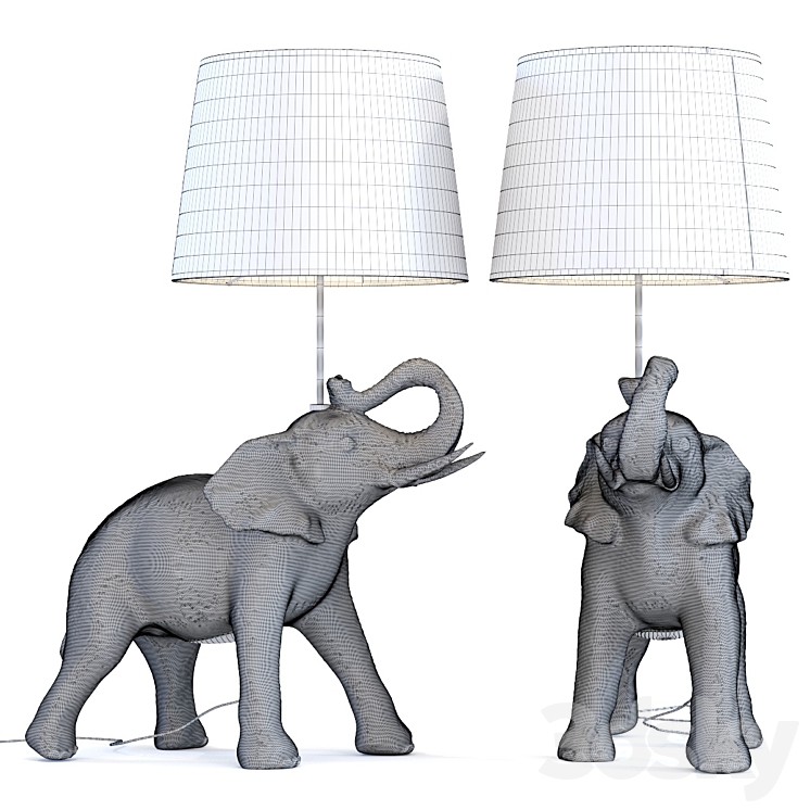 TABLE LAMP ELEPHANT SAFARI KARE DESIGN 3DS Max - thumbnail 2