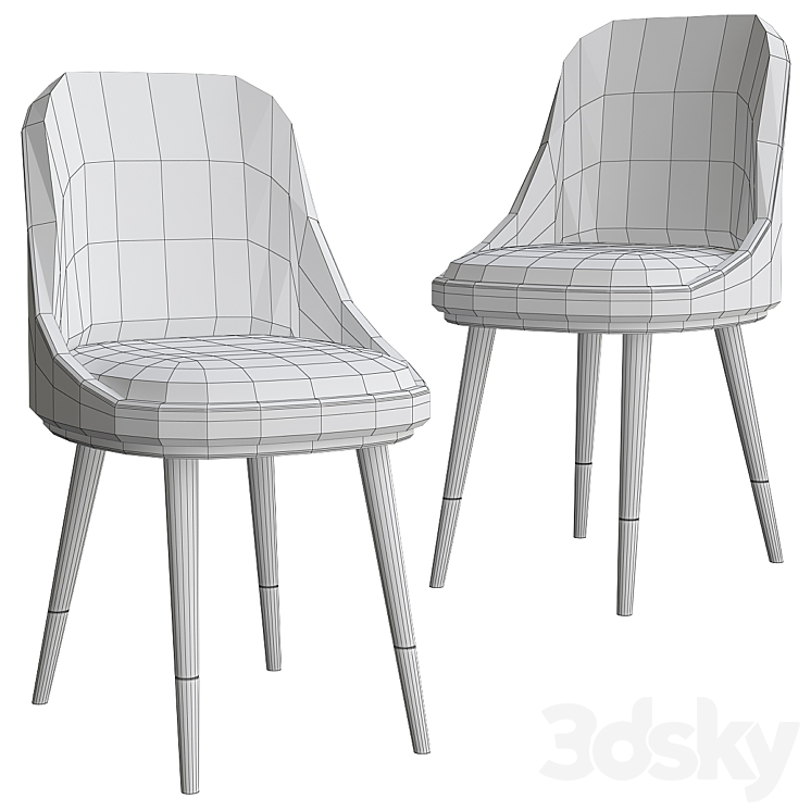 Monaco Dining Chair Frato Interiors 3DS Max Model - thumbnail 2