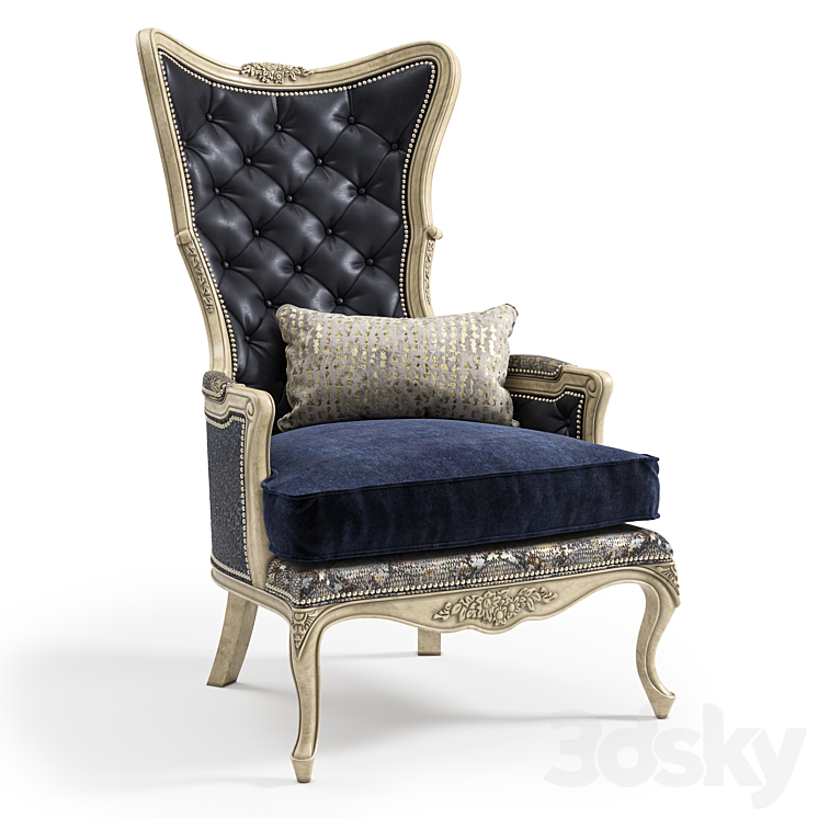Massoud: Celeste Leather Wing Chair 3DS Max - thumbnail 1