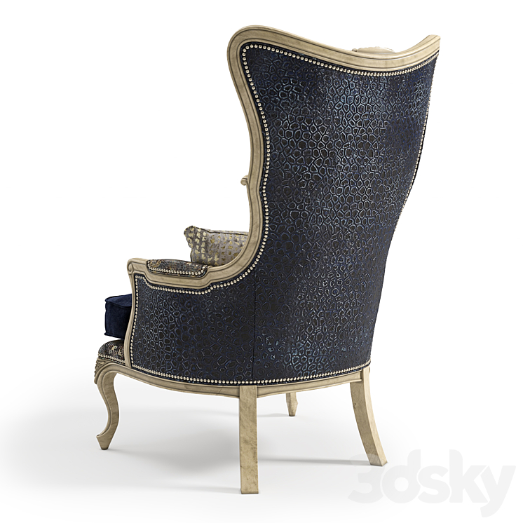 Massoud: Celeste Leather Wing Chair 3DS Max - thumbnail 2