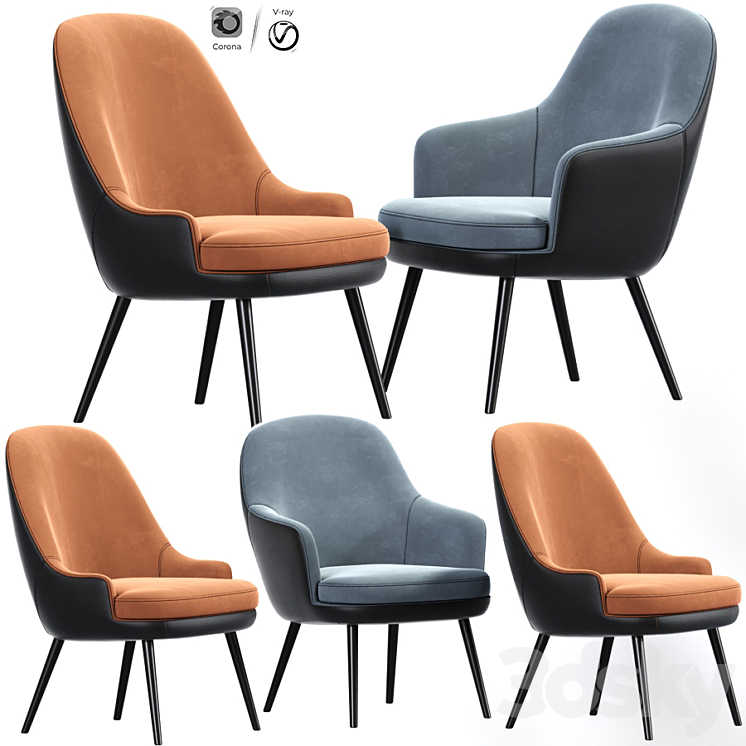 375 Walter Knoll Dining Chair Set 02 3DS Max - thumbnail 1
