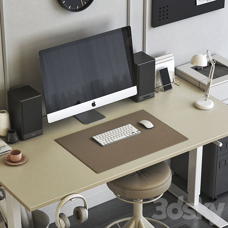 IKEA SKARSTA home and office workplace 3DS Max - thumbnail 2