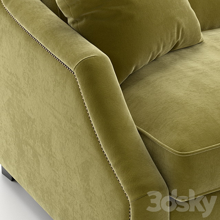 Sofa bed triple Windsor with molding 3DS Max - thumbnail 2