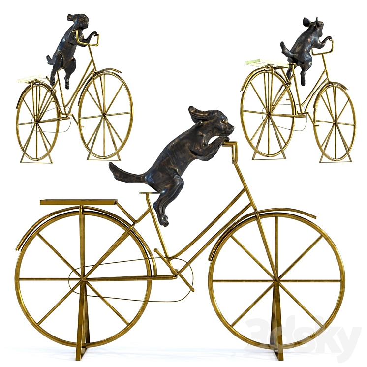 Deco Object Dog With Bicycle 3DS Max - thumbnail 1