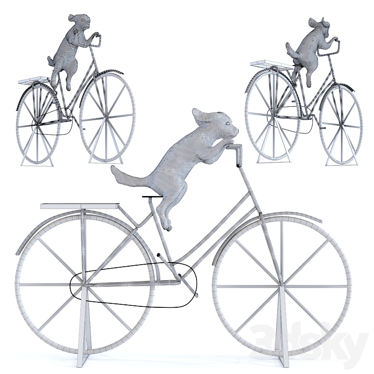 Deco Object Dog With Bicycle 3DS Max - thumbnail 2