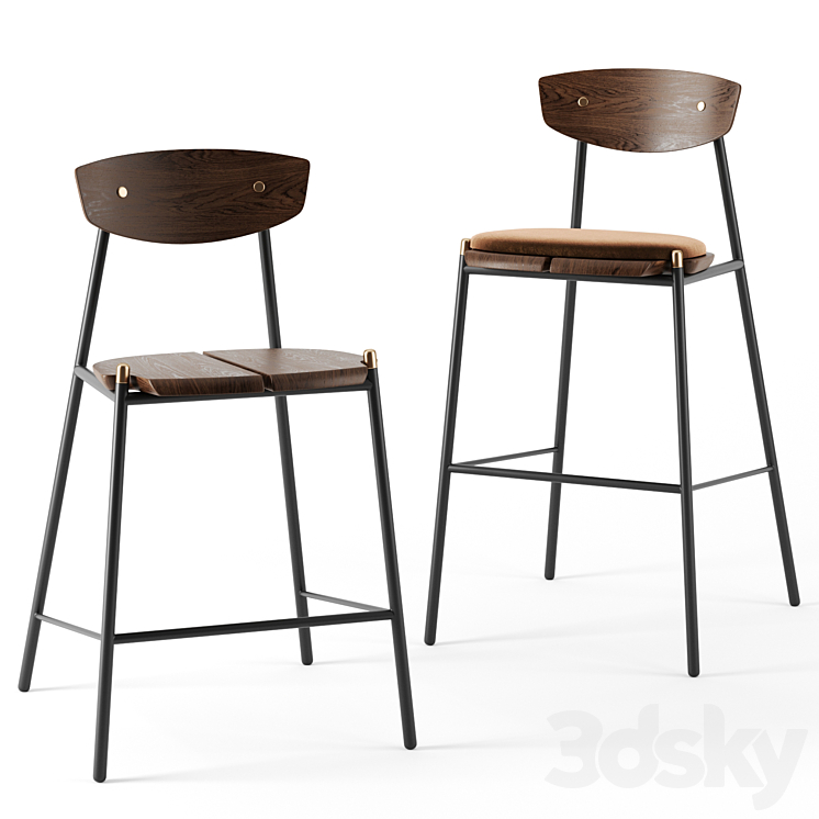 Kink bar stools by District Eight 3DS Max - thumbnail 1