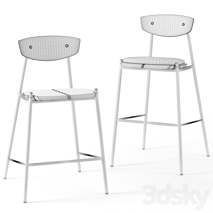 Kink bar stools by District Eight 3DS Max - thumbnail 2