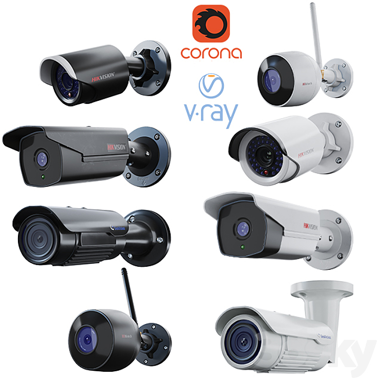 CCTV Cameras\/hikvision\/geovision\/CCTV Pack 01 3DS Max - thumbnail 1