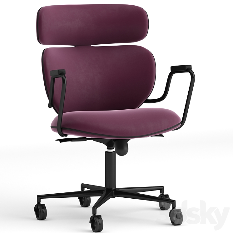 Black tie asia office chair 3DS Max - thumbnail 1