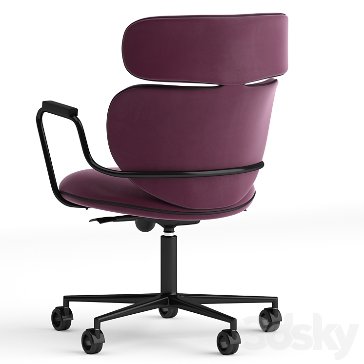 Black tie asia office chair 3DS Max - thumbnail 2