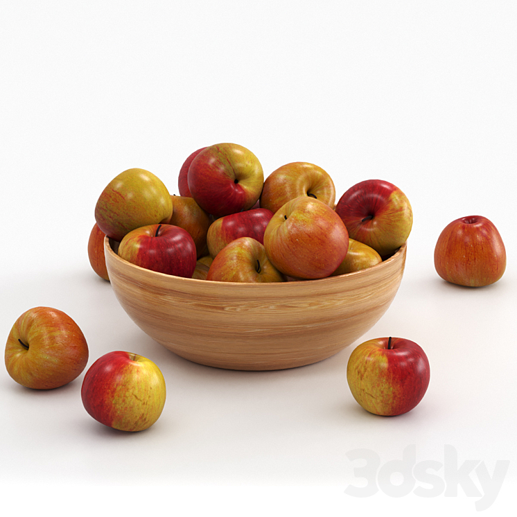 Apples in the bowl. 3D Model