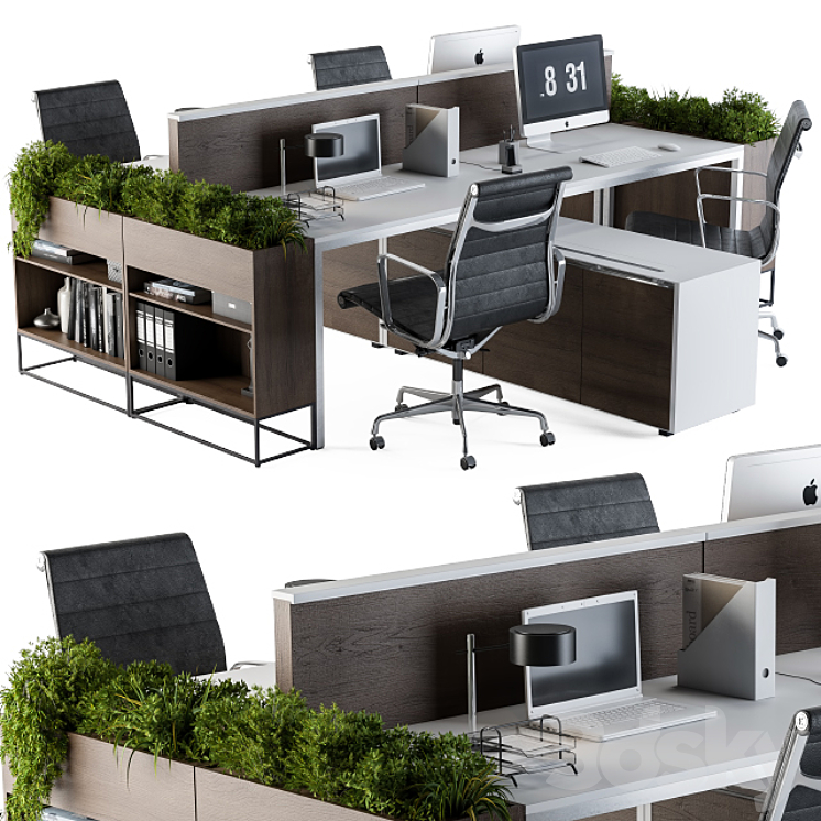 Office Furniture Flower Box 03 3DS Max - thumbnail 1