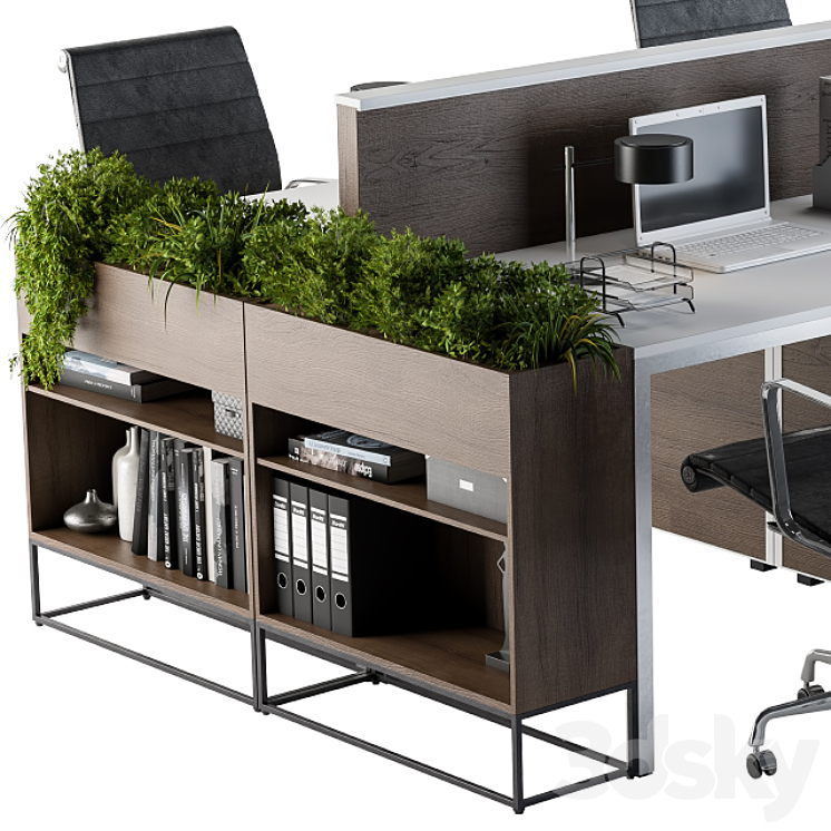 Office Furniture Flower Box 03 3DS Max - thumbnail 2