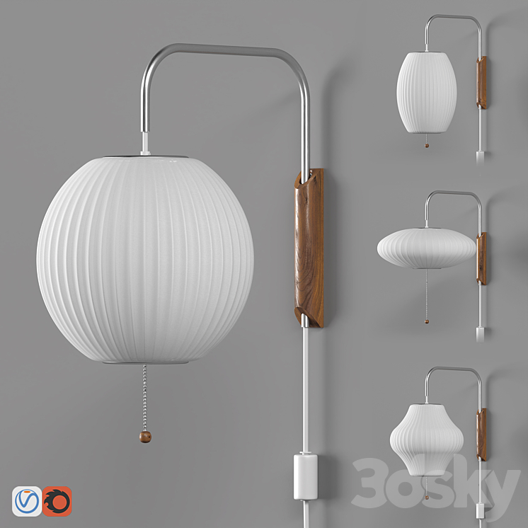 Nelson Bubble Wall Sconce Cabled Collection 3DS Max - thumbnail 2