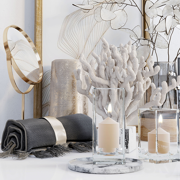 Decorative set with Lunaria 3D Model