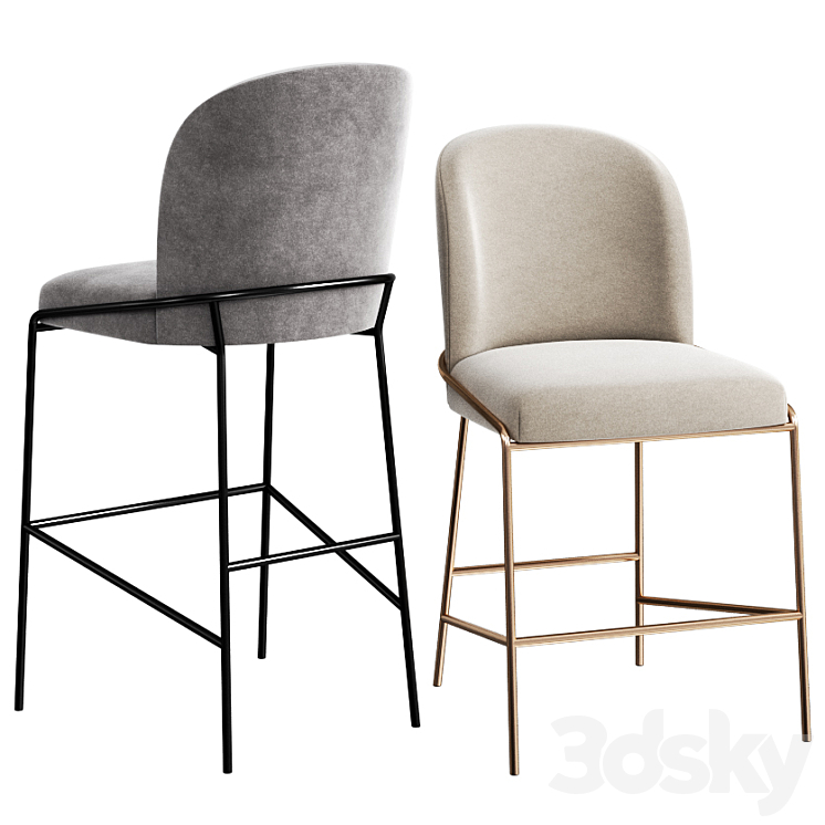 West Elm Astrud Counter & Bar Stool 3DS Max - thumbnail 1