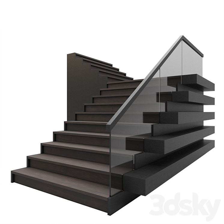 Staircase with light 3D Model