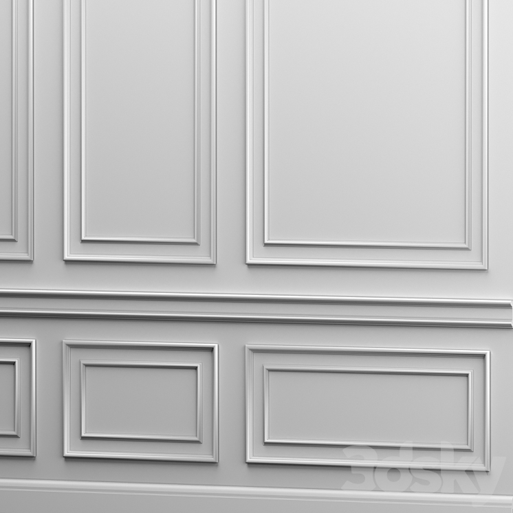 Wall panel - gypsum stucco 3D Model