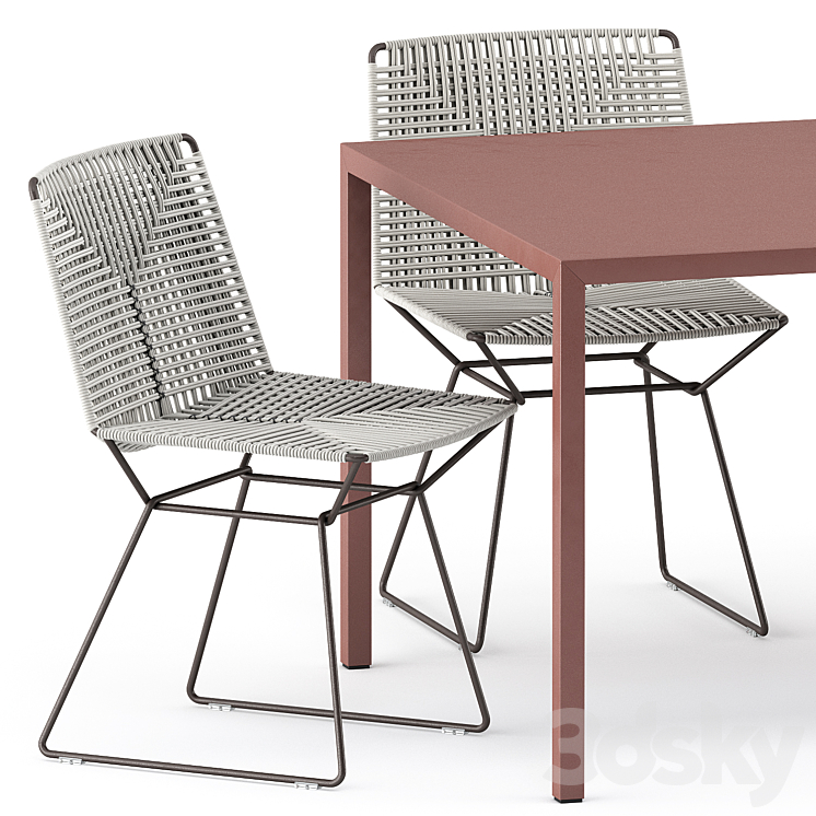 NEIL TWIST CHAIR and TENSE OUTDOOR TABLE by Mdf Italia 3DS Max Model - thumbnail 2