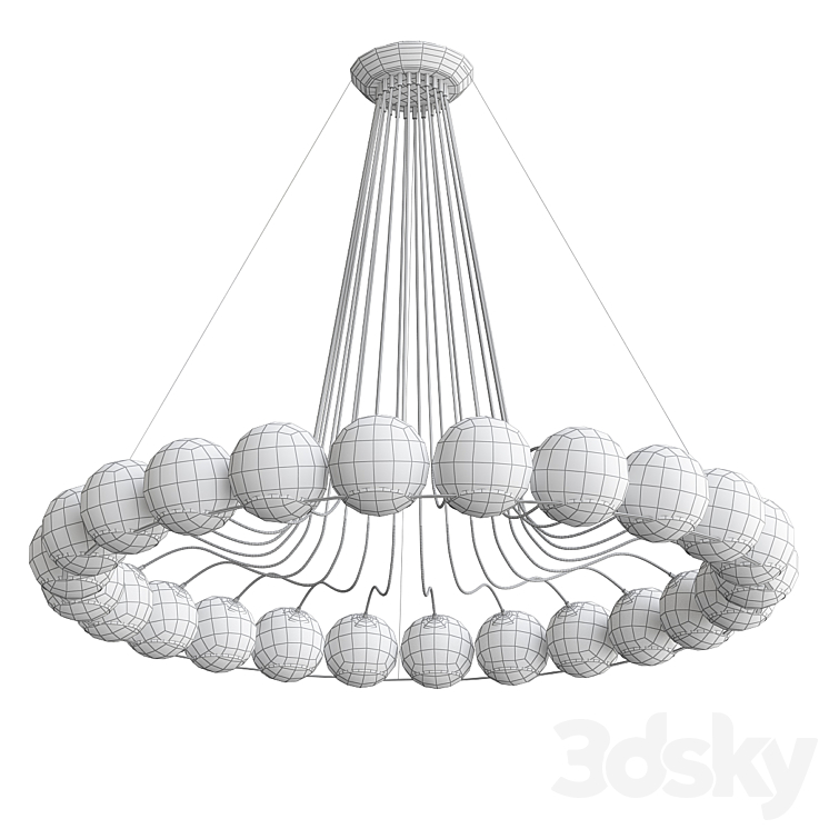 Monumental Gino Sarfatti Model Chandelier 3D Model