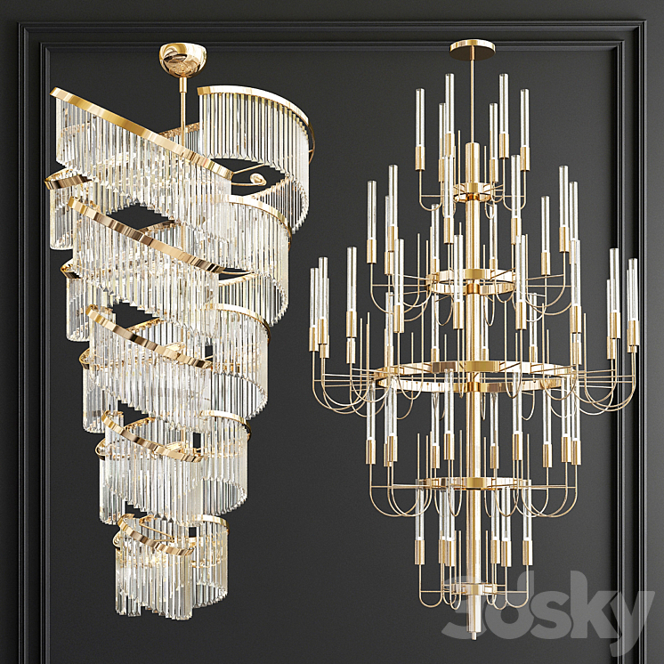 Big Chandeliers Collection - 3 type 3D Model