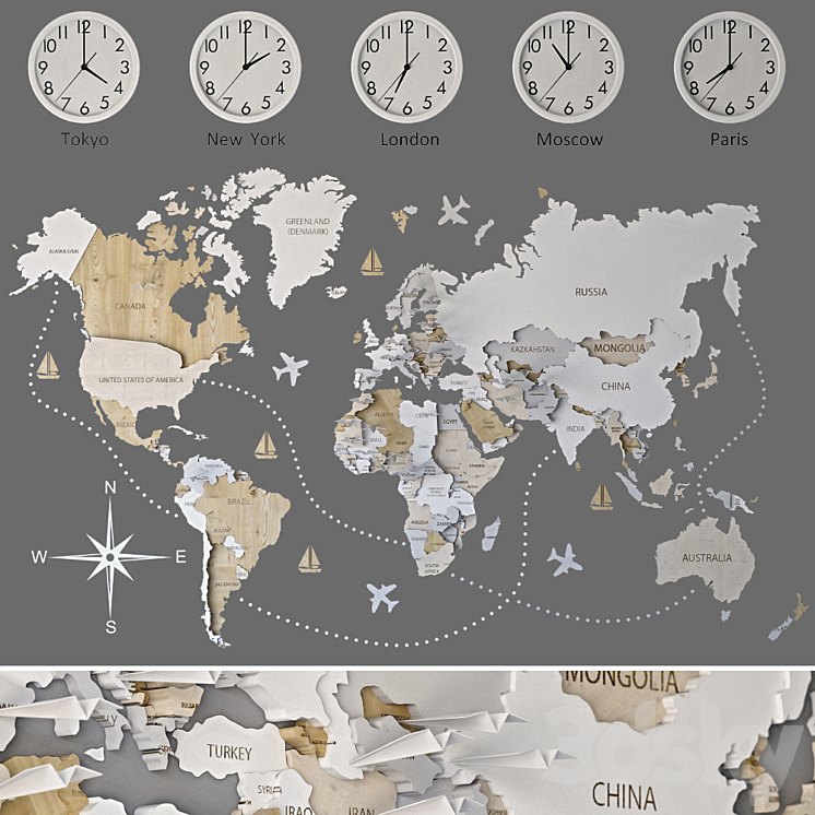 3d world map