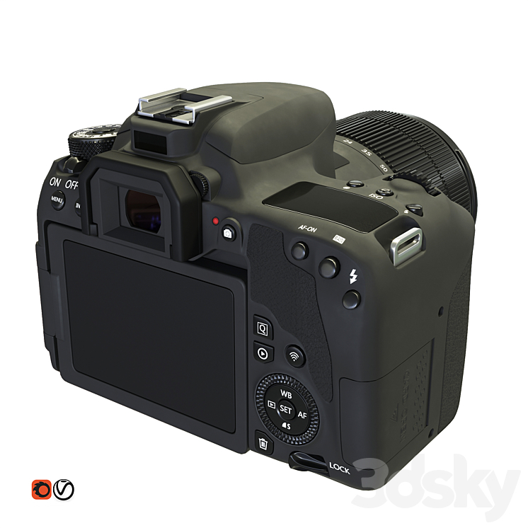 Canon EOS 77D SLR Camera 3D Model