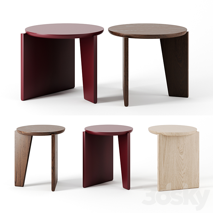 [3DSKY] Wu Side Tables By Egg Collective 3D Model | NEW UPDATE 2023