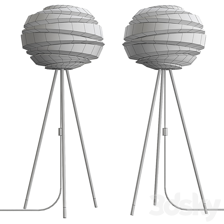 Carmina Matte Black Floor Lamp by Umage 3D Model