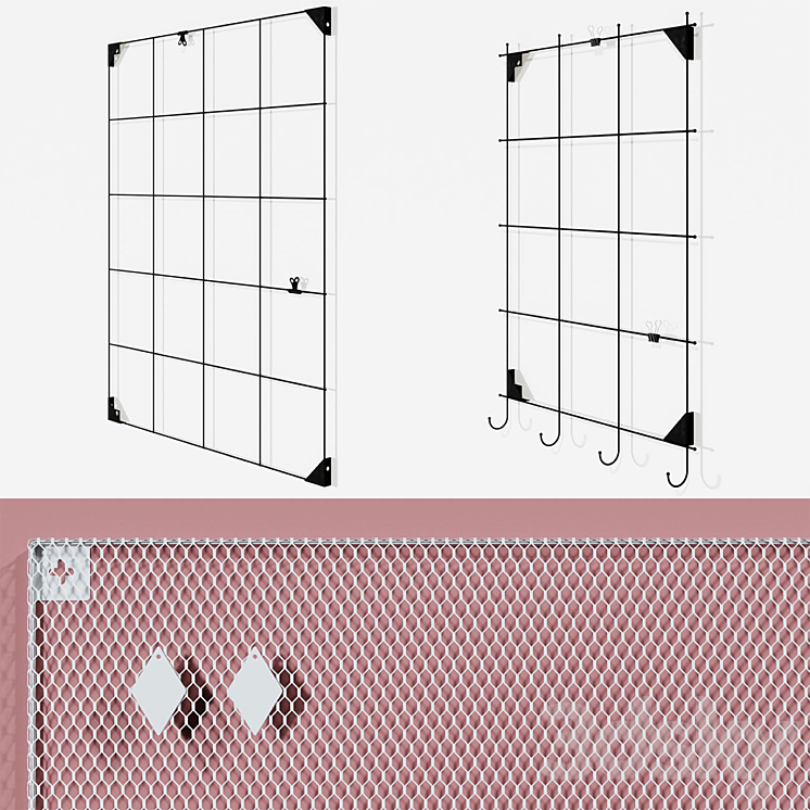 IKEA - lattices for notes and photographs on the wall (3 pcs.) 3D Model
