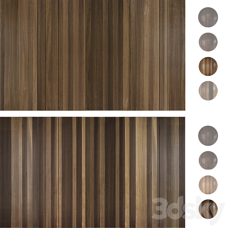 Wood panel set 1 3D Model