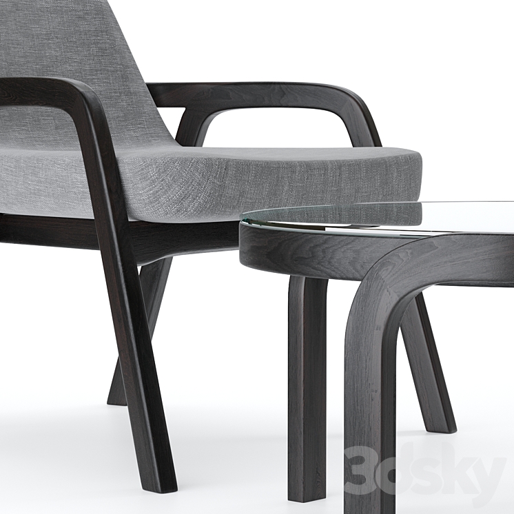 Decanter Lazi Chair & Genea Table by Passoni 3DS Max - thumbnail 2