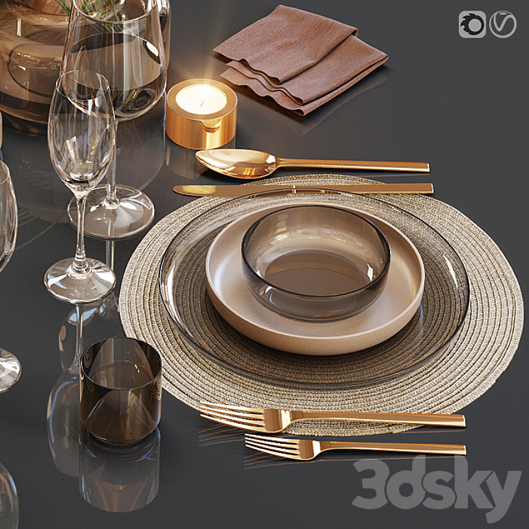 Table setting 24 3D Model