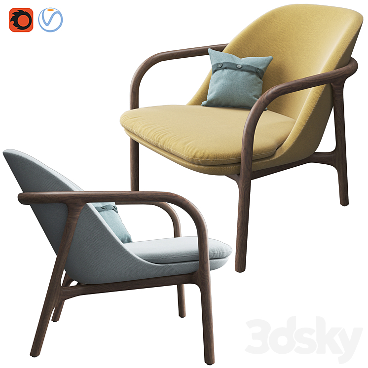 Neva Easy Chair By Artisan 3D Model