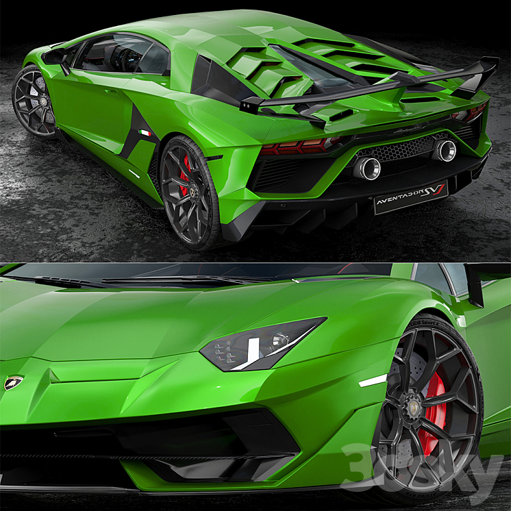 Lamborghini Aventador SVJ 3DS Max - thumbnail 2