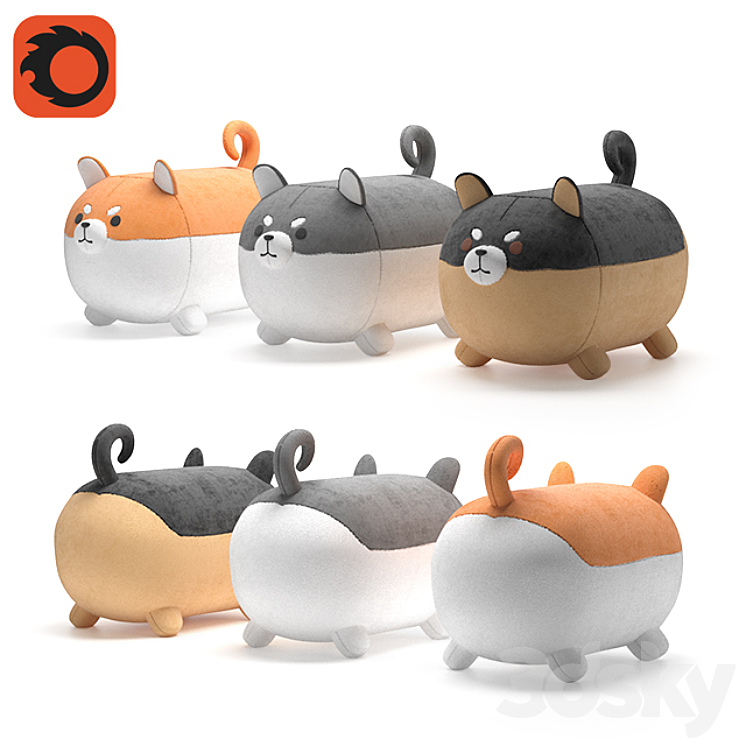 Soft toy dog 3DS Max - thumbnail 1