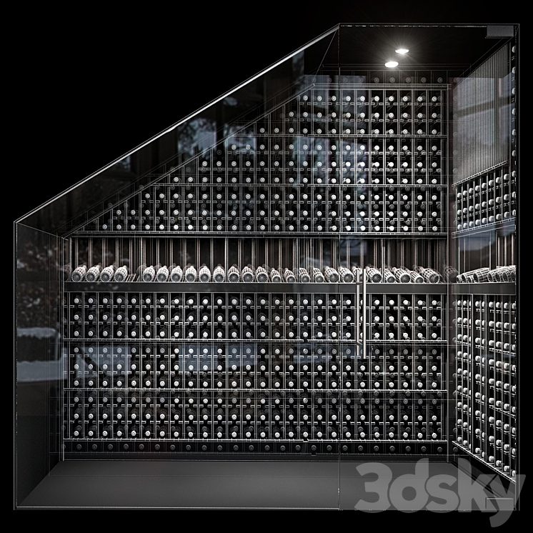 Staircase wine cabinet 3D Model