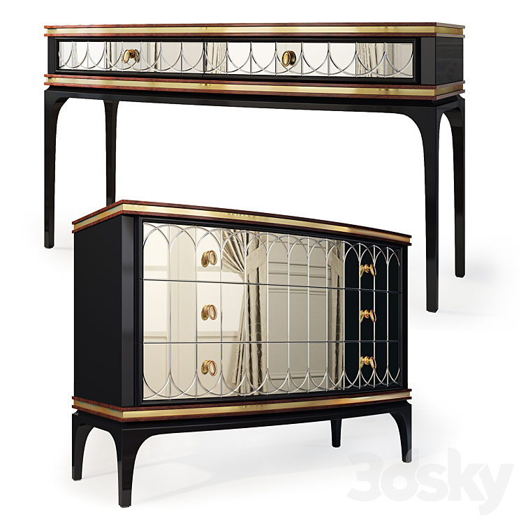 Chest and console Milano. Dresser console by Medusa Home 3DS Max - thumbnail 1