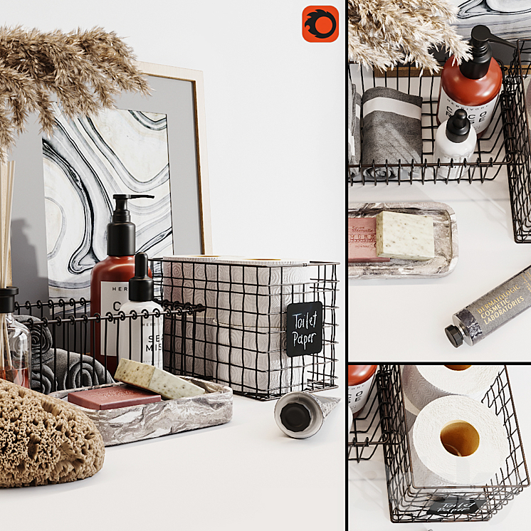 Decorative set for a bath_4 3D Model